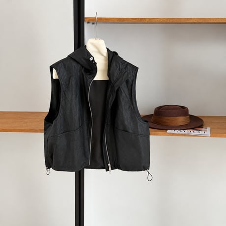 hooded zip up vest　MA2226