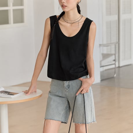 wide strap tank top　MA2132