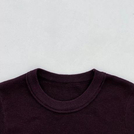 bicolor cuff crew neck knit　MA2273
