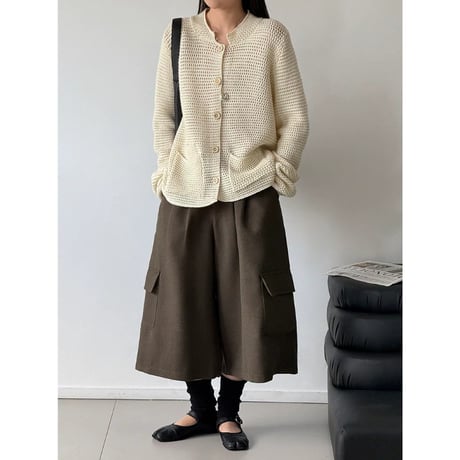 waffle knit cardigan /2color　MA2287