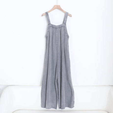 vintage wash wide salopette pants/2color　MA2088