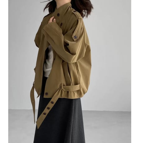 side belted stand collar jacket　MA2272