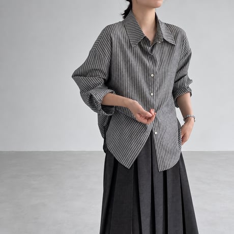 stripe cotton oversized shirt　MA2240