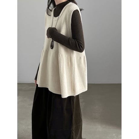 relaxed fit knit vest　MA2263
