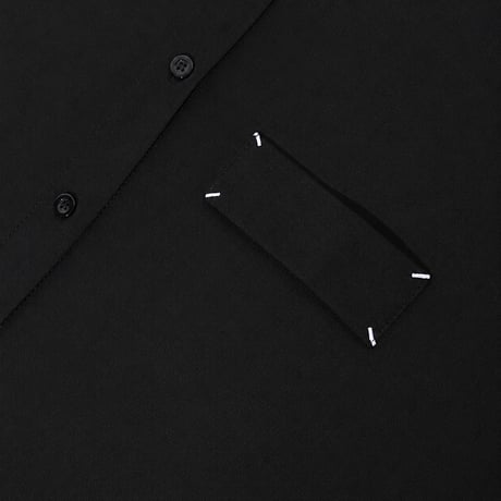 black drape lapel long sleeve shirt　MA2140