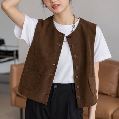 corduroy sleeveless vest　MA2128