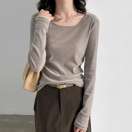 wide neck slim fit pullover /2color　MA2290
