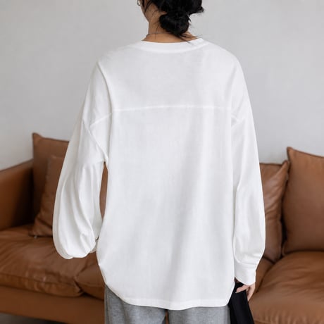 lantern sleeve round neck tee　MA2129