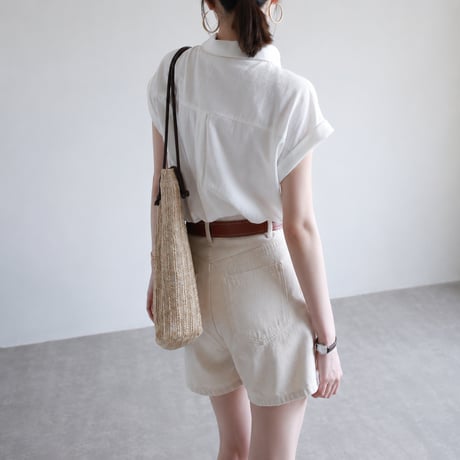 cotton french sleeve shirt/2color　MA2035