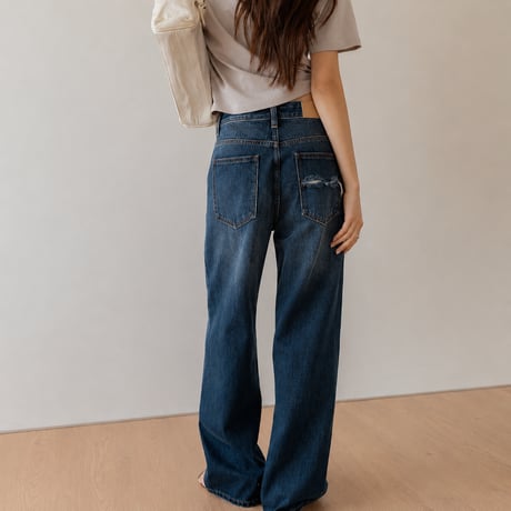 wash wide straight denim pants　MA2082
