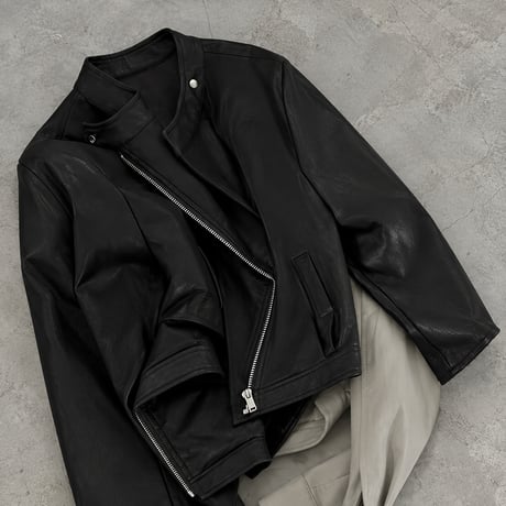 stand collar pu leather short jacket　MA2223