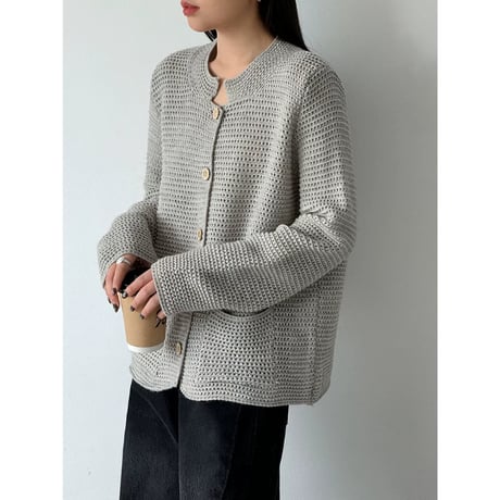 waffle knit cardigan /2color　MA2287
