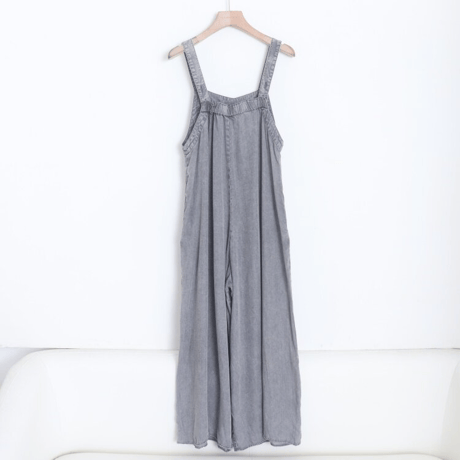 vintage wash wide salopette pants/2color　MA2088
