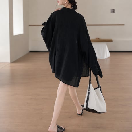 sheer light long shirt jacket/2color　MA2026