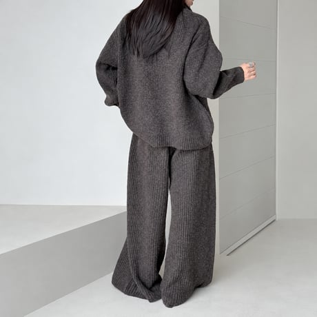 high neck knit cardigan and pants set /2color　MA2292