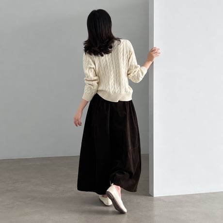 cable crew neck knit cardigan /4color　MA2291