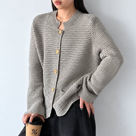 waffle knit cardigan /2color　MA2287