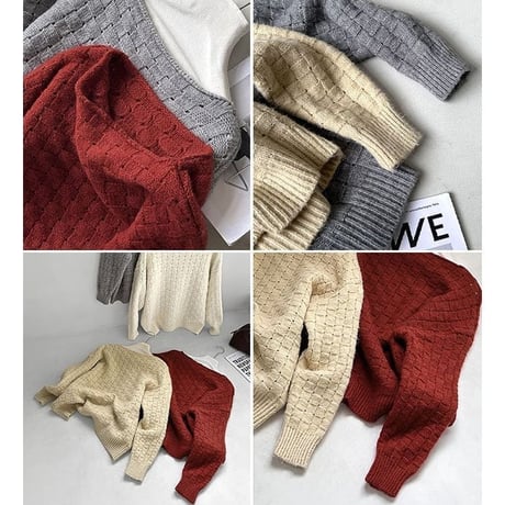 boat neck cable knit pullover　MA2264