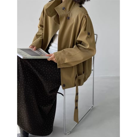 side belted stand collar jacket　MA2272