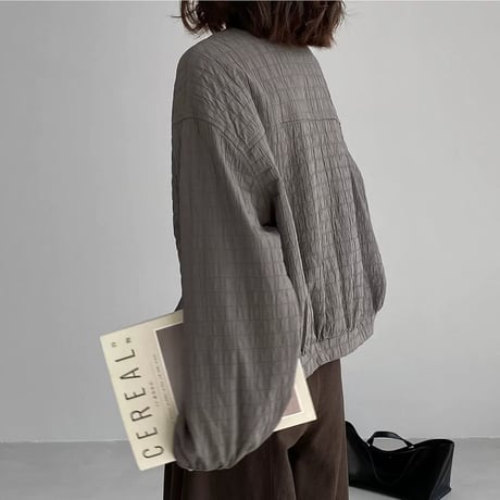 gathered collarless jacket　MA2271