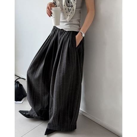 pinstripe voluminous wide pants　MA2267
