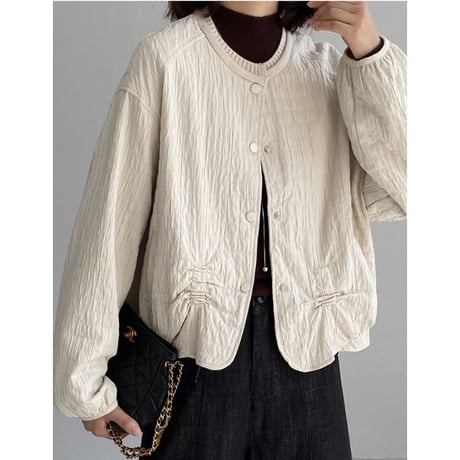 gathered collarless jacket　MA2271