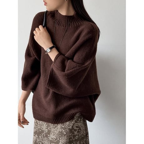 high neck wide sleeve knit pullover　MA2265