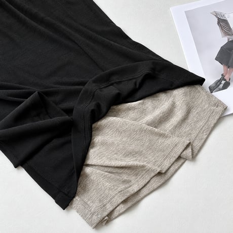 asymmetric layered long sleeve top /2color　MA2288