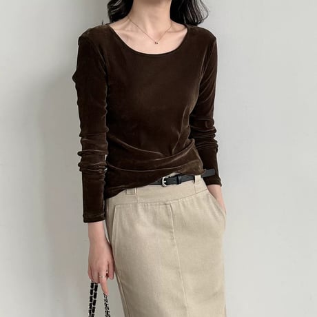 wide neck slim fit pullover /2color　MA2290