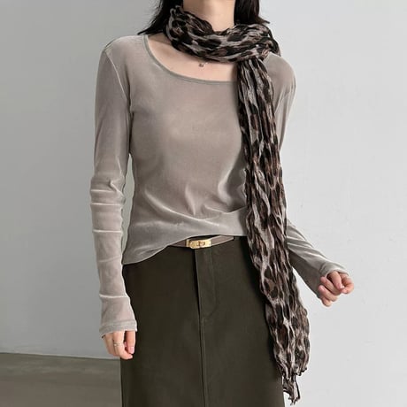 wide neck slim fit pullover /2color　MA2290