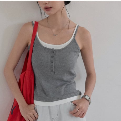 padded contrast slim fit camisole　MA2143
