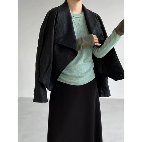 bicolor cuff crew neck knit　MA2273