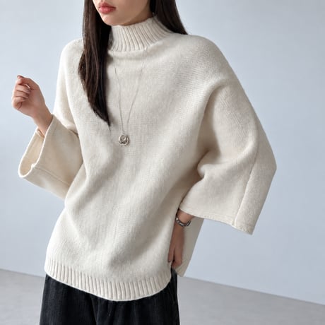 high neck wide sleeve knit pullover　MA2265