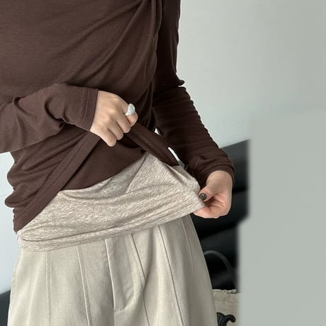 asymmetric layered long sleeve top /2color　MA2288