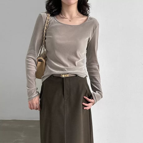 wide neck slim fit pullover /2color　MA2290