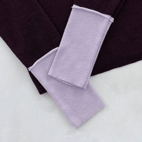 bicolor cuff crew neck knit　MA2273
