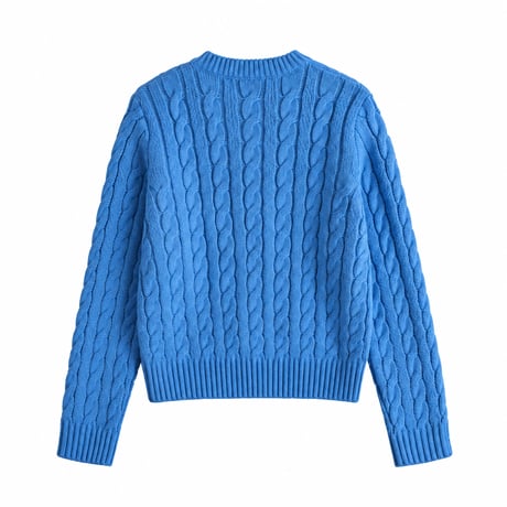 cable crew neck knit cardigan /4color　MA2291