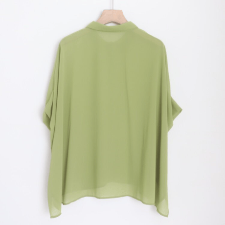 open collar oversized short sleeve shirt/2color　MA2093