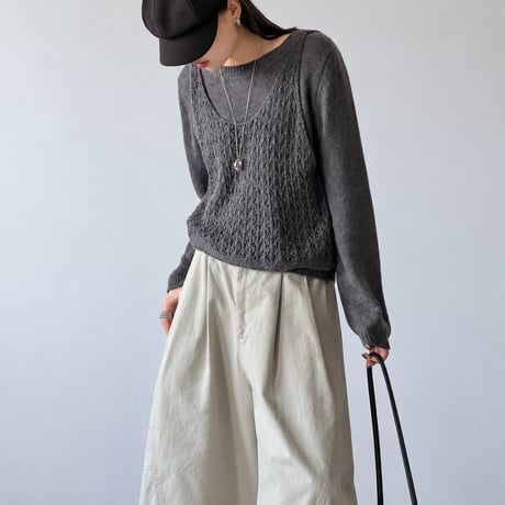 openwork knit ensemble /4color　MA2293