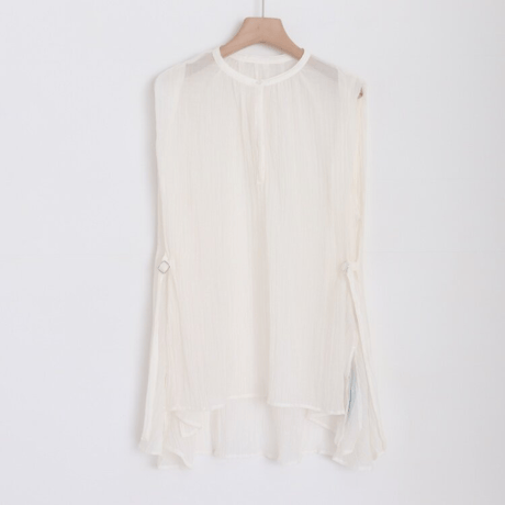crew neck side slit sleeveless blouse　MA2094