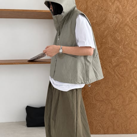 hooded zip up vest　MA2226