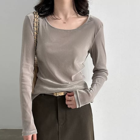 wide neck slim fit pullover /2color　MA2290