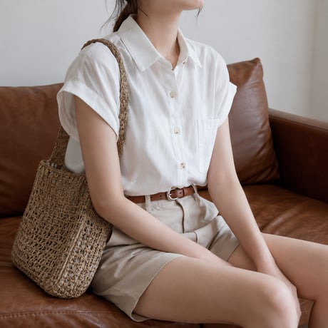 cotton french sleeve shirt/2color　MA2035