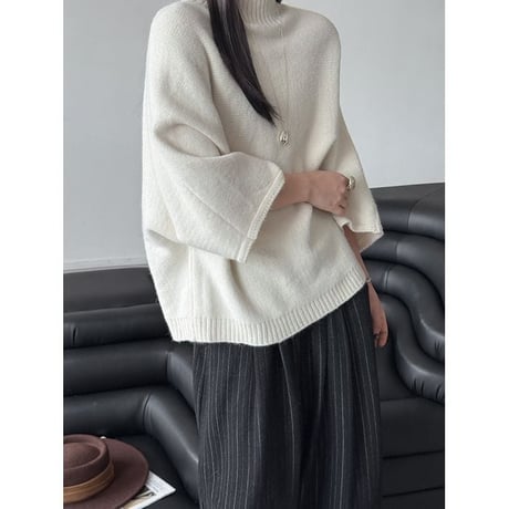 high neck wide sleeve knit pullover　MA2265