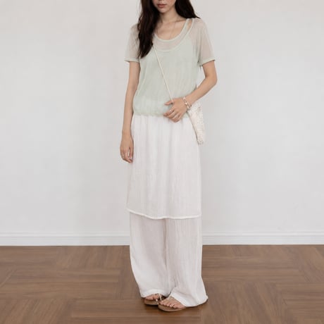 layered wrap straight pants/3color　MA2097