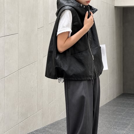 hooded zip up vest　MA2226