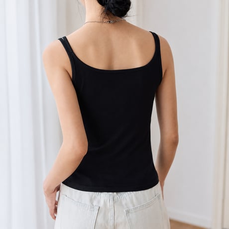 white u neck double strap camisole　MA2134