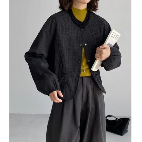 gathered collarless jacket　MA2271