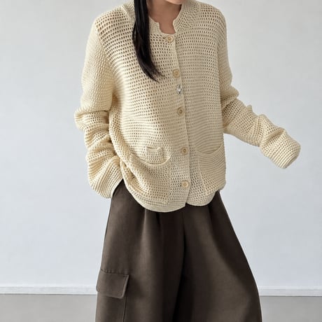 waffle knit cardigan /2color　MA2287