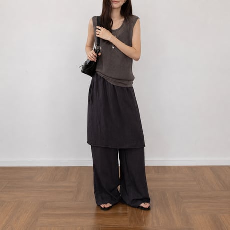 layered wrap straight pants/3color　MA2097